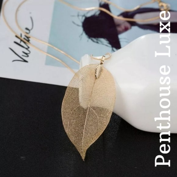 FINAL RESTOCK!! Natural Leaf Necklace - Picture 3 of 8